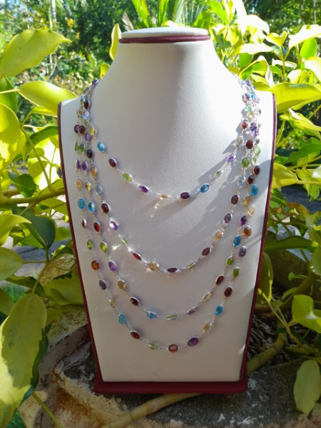 22" semiprecious stones chain 